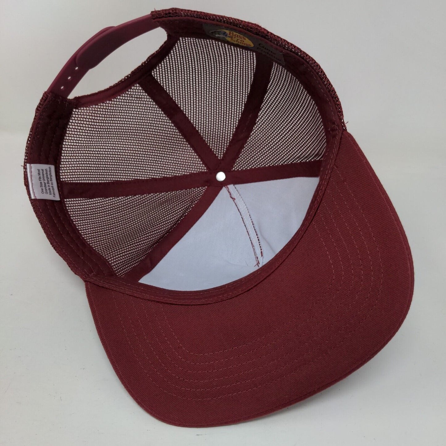 Bass Pro Shops Snapback Mesh Back Trucker Hat Red OSFM Gone Fishing