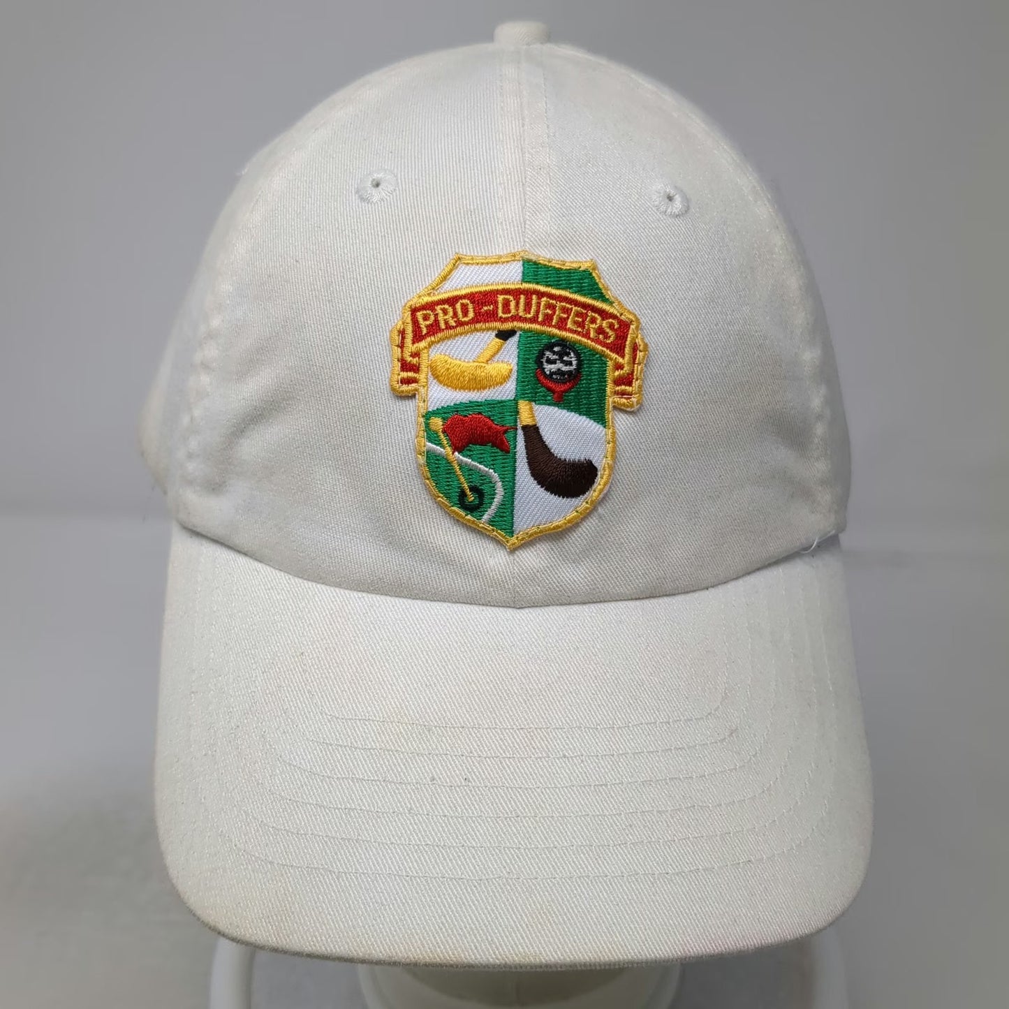 Zkapz Baseball Cap White One Size Pro-Duffers Golf Crest Patch Slideback hat