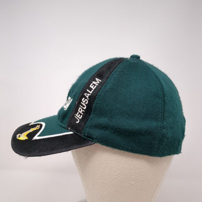 Jerusalem Strapback Hat Green One Size Adjustable Embroidered Patriotic 6 Panel