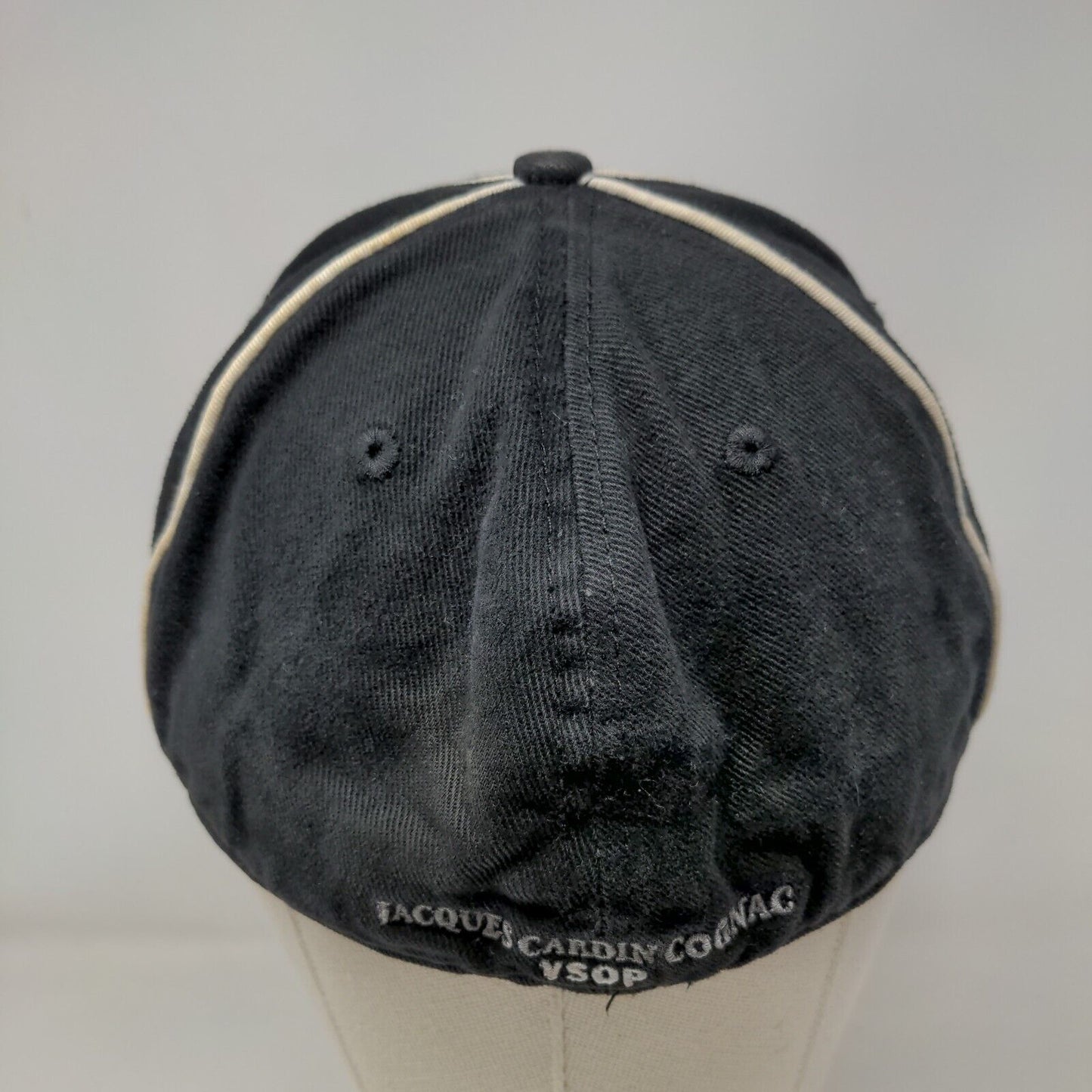 Jacques Cardin Cognac Fitted Hat Black OSFA Adjustable Embroidered Fleur-de-lis