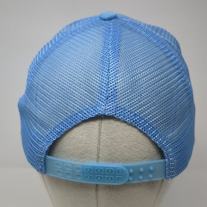 Smiley Face Snapback Mesh Back Trucker Hat Blue One Size Adjustable