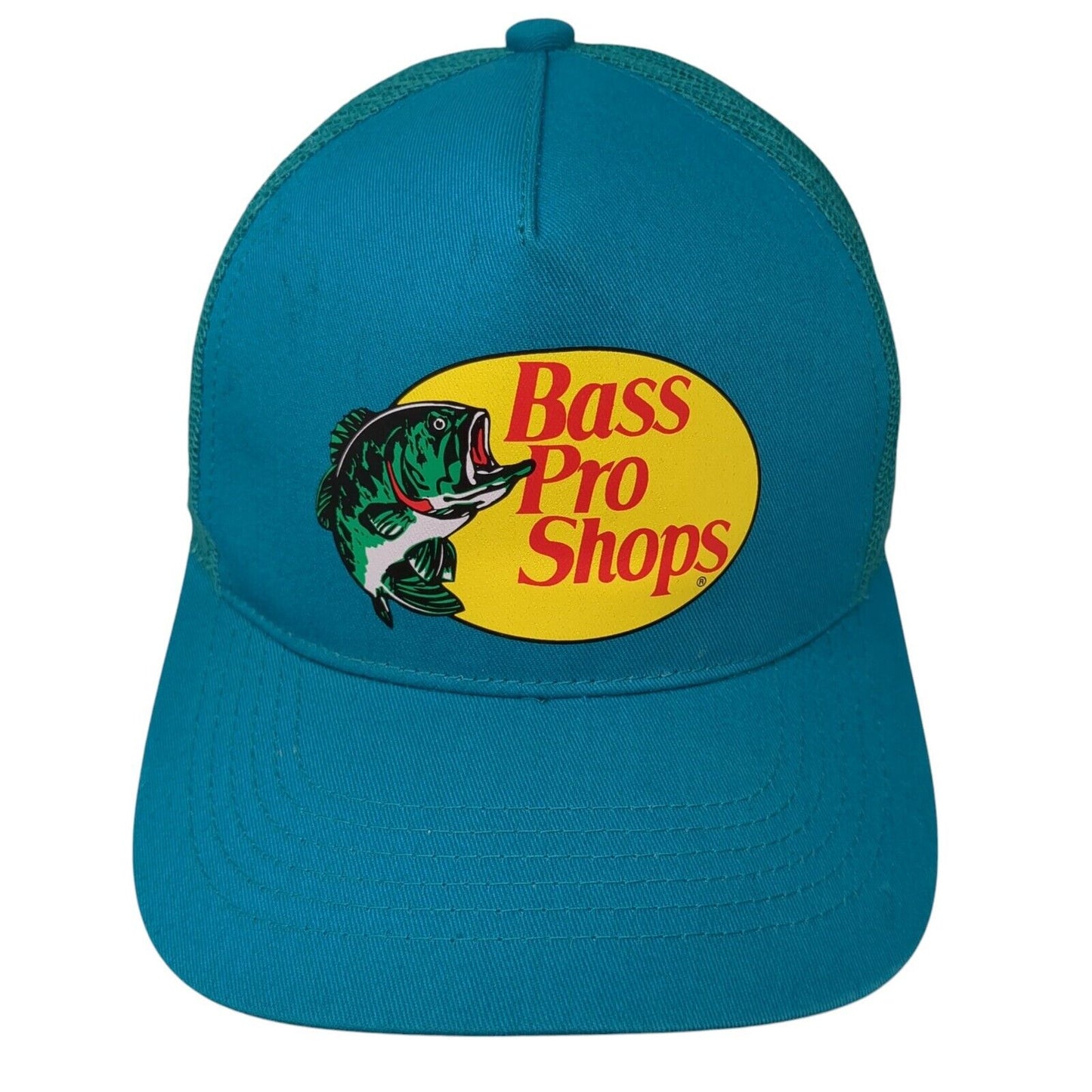 Bass Pro Shops Snapback Trucker Hat Blue OS Adjustable Mesh Back Gone Fishing
