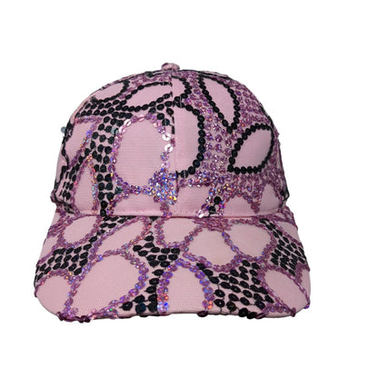 Sequin Slideback Hat Pink One Size Adjustable Lightweight 6 Panel Blank