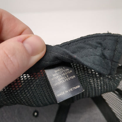 Kiawah Snapback Mesh Back Trucker Hat Black One Size Leather Patch