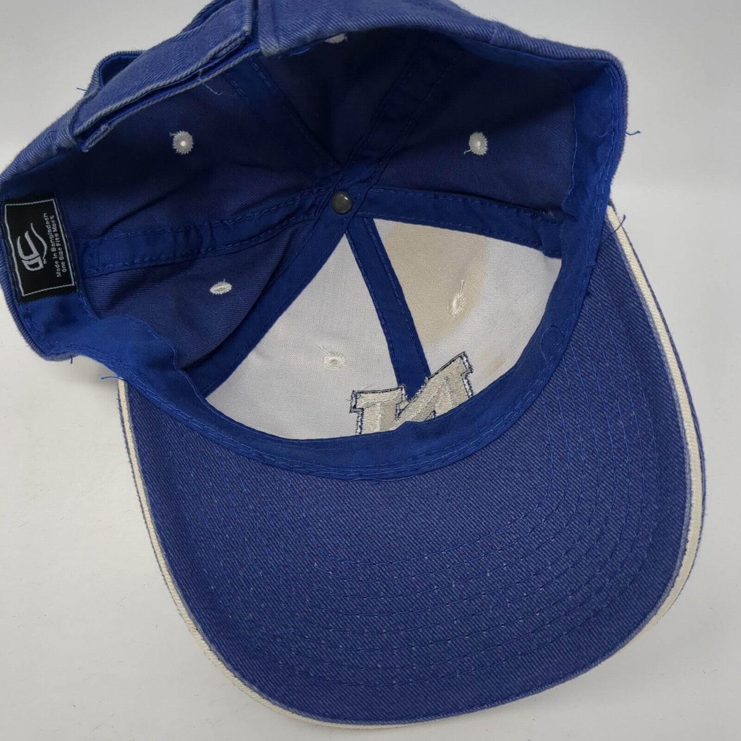 Letter N Strapback Hat Blue One Size Adjustable Outdoor Cap 6 Panel