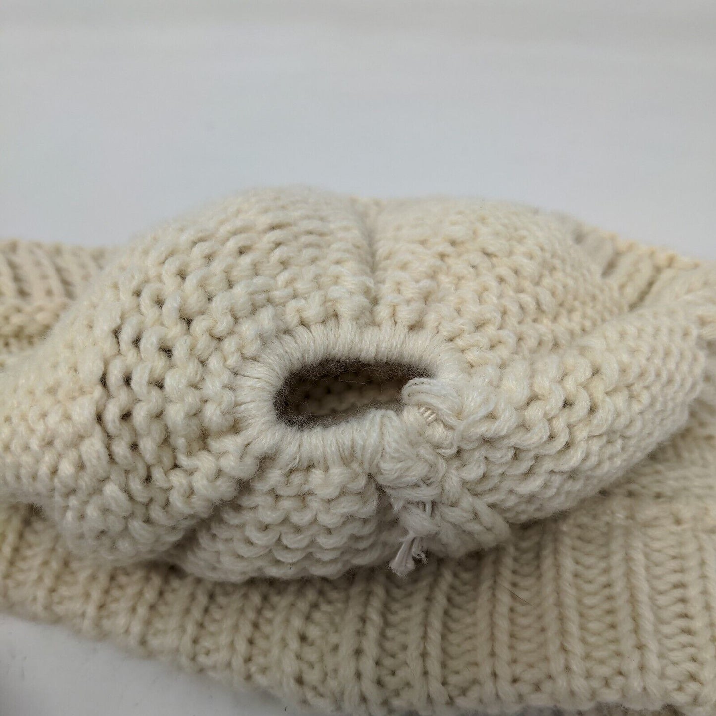 C.C. Exclusives Womens Knit Beanie Hat Cap Cream 100% Acrylic Cable Knit