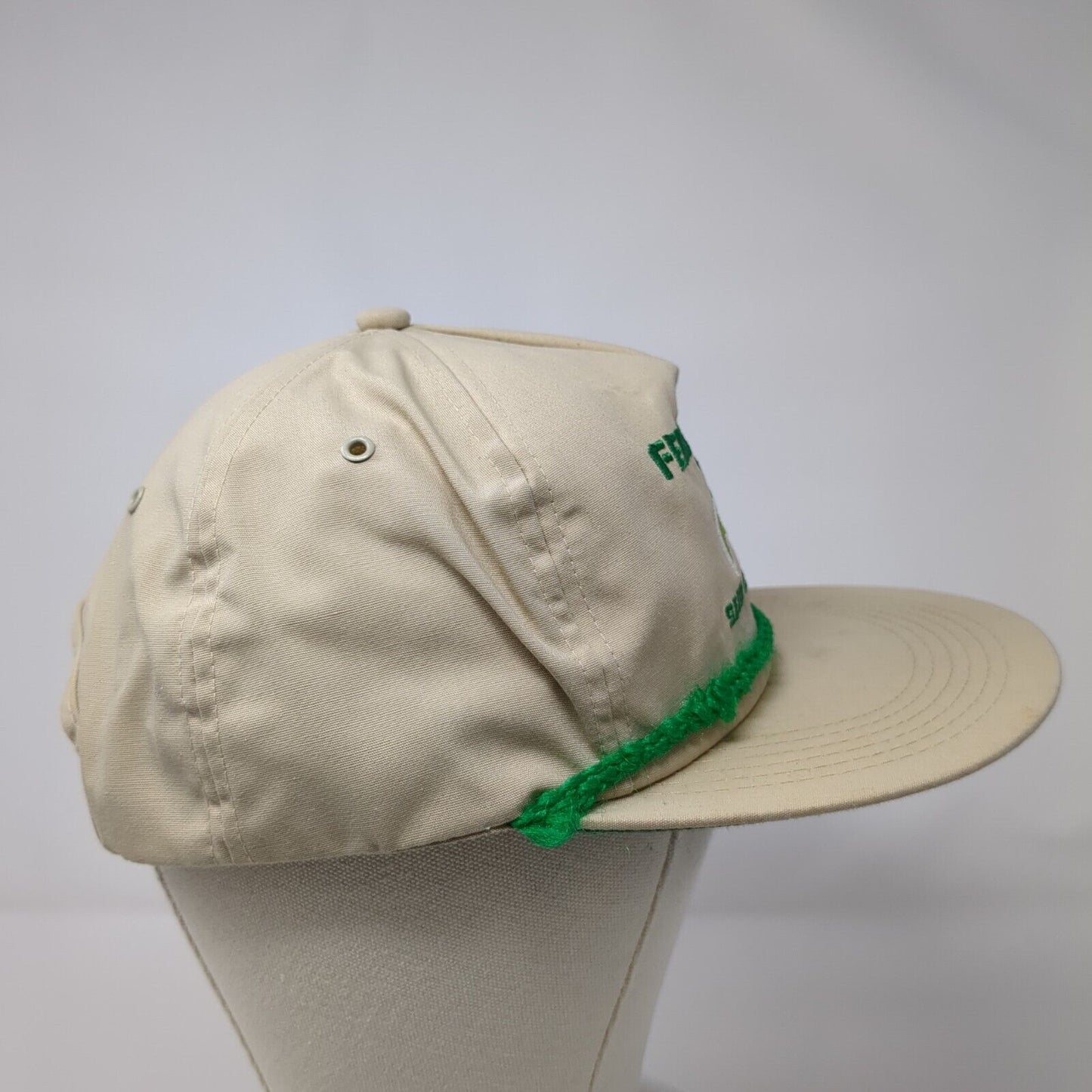 Ferry-Morse Seed Company Snapback Rope Hat Tan OSFA Solid Embroidered