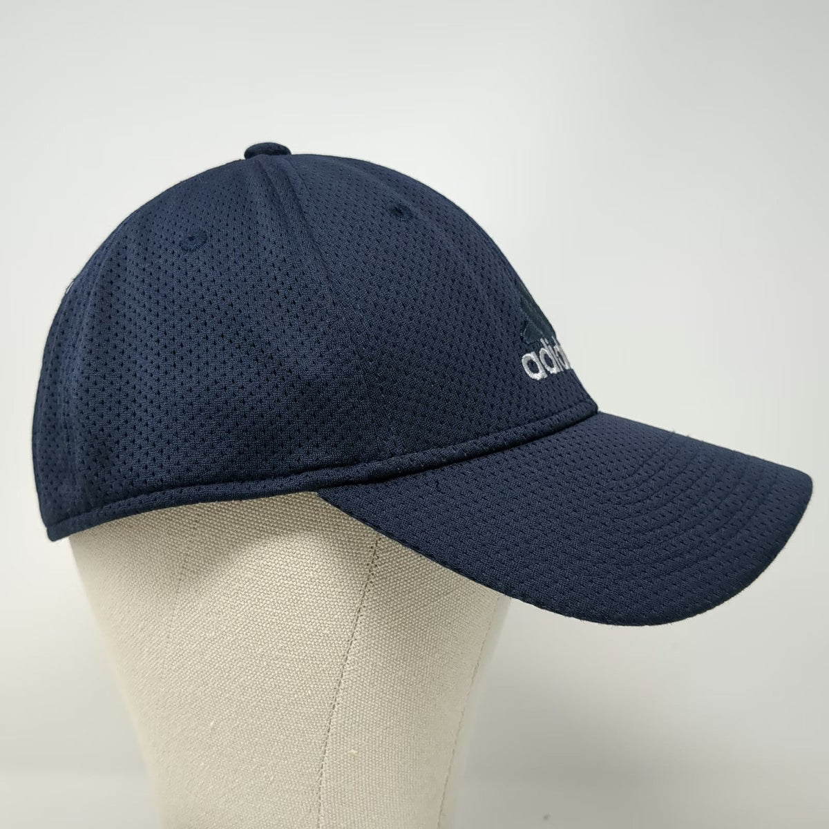 Adidas Baseball Cap Blue XL Mesh Embroidered Stretch Fit Performance Hat