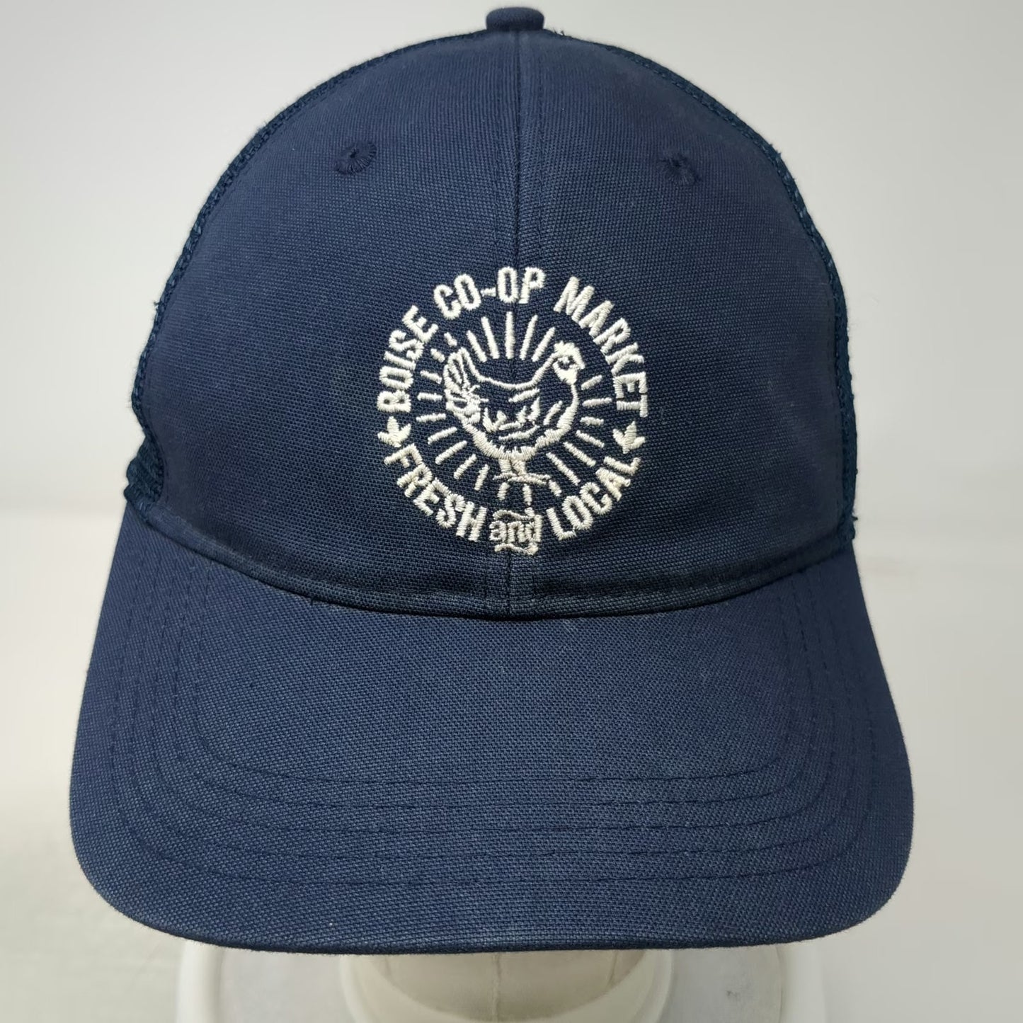 Carhartt Trucker Hat Blue One Size Boise Co-op Market Fresh Local Mesh Snapback