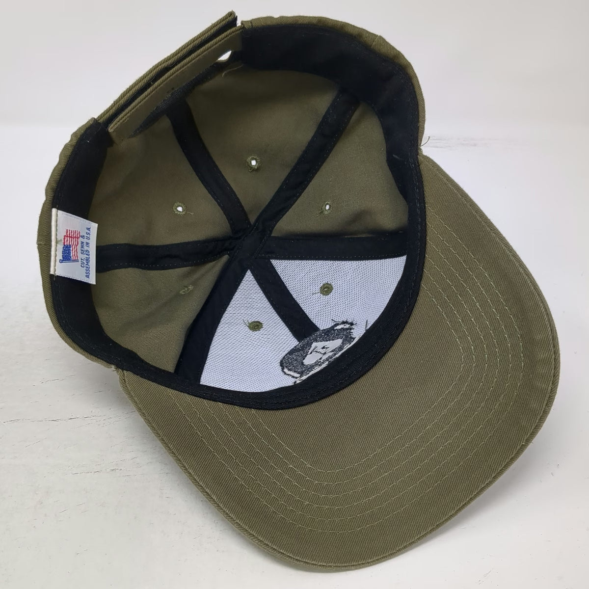Zero Foxtrot Baseball Cap Green One Size Strapback USA Made Black Skull Ace Hat