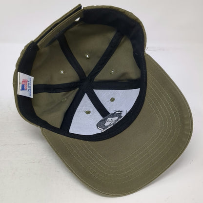 Zero Foxtrot Baseball Cap Green One Size Strapback USA Made Black Skull Ace Hat
