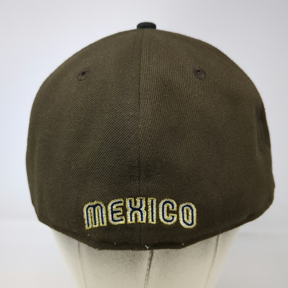New Era Mexico World Baseball Classic Brown Black Cap 7 3/8 Flat Brim Fitted Hat