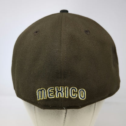 New Era Mexico World Baseball Classic Brown Black Cap 7 3/8 Flat Brim Fitted Hat