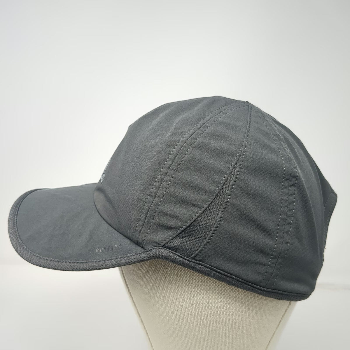 Adidas Baseball Cap Gray One Size Strapback Aeroready Performance Running Hat