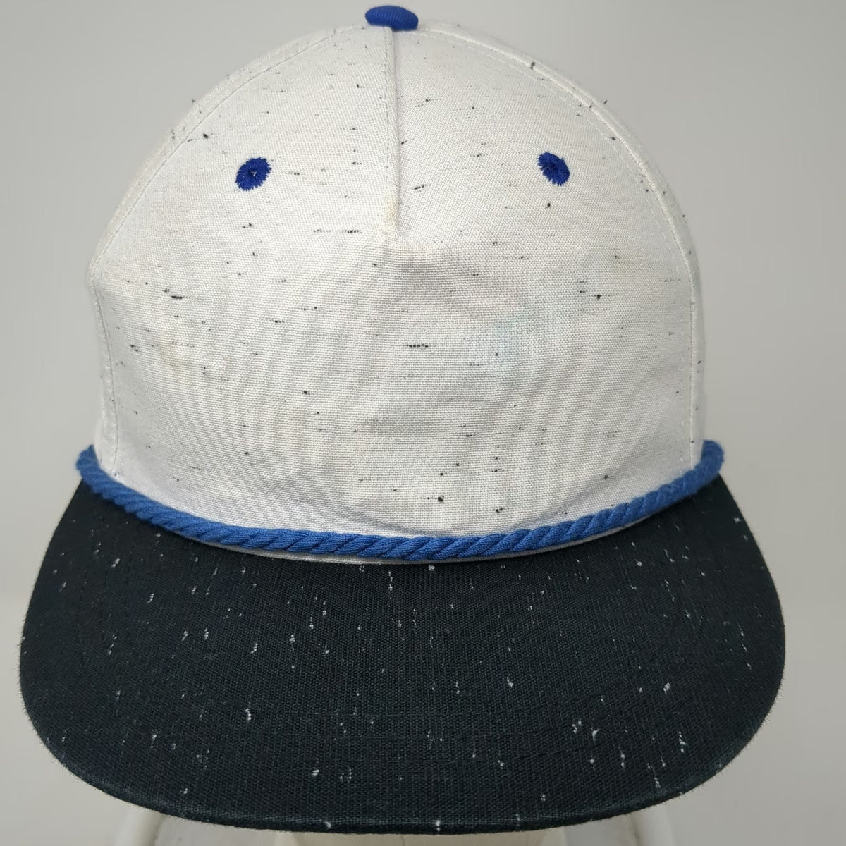 Art Class 5 Panel White One Size Flecked Rope Detail Flat Brim Snapback Hat