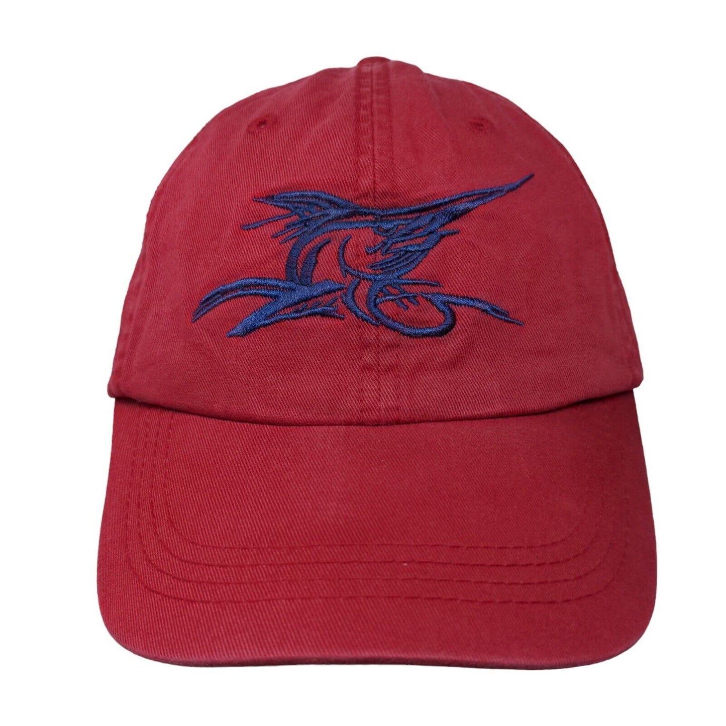 Madda Fella Slideback Hat Red Adjustable Embroidered Fish Logo