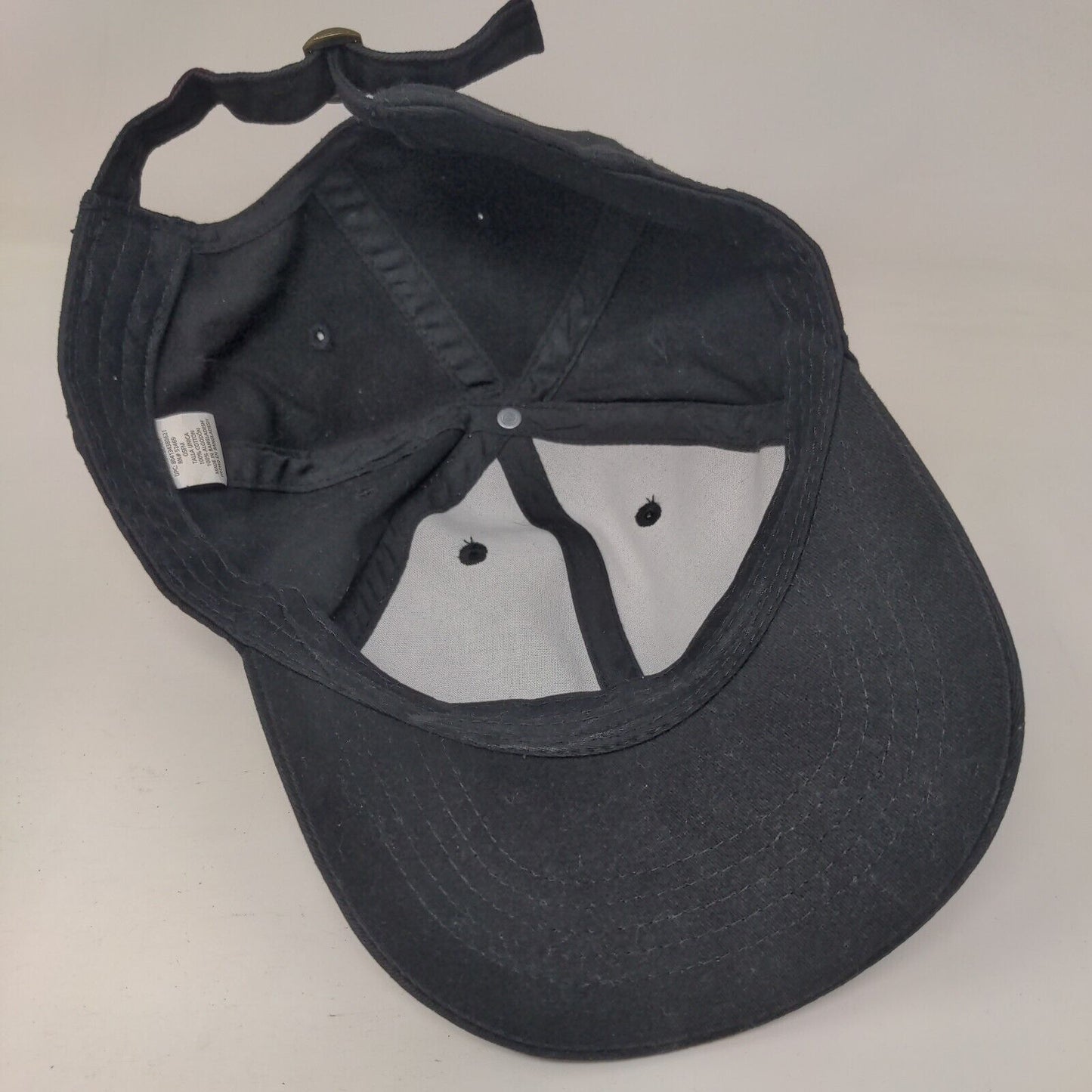 Unbranded Slideback Hat Black One Size Adjustable Vented Holes 6 Panel Blank