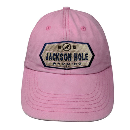 Jackson Hole Wyoming USA Strapback Hat Pink One Size Embroidered