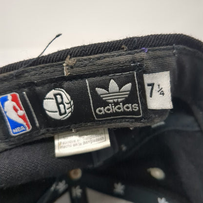 Adidas Brooklyn Nets NBA Baseball Cap Black 7 1/4 100% Wool Fitted Trefoil Hat