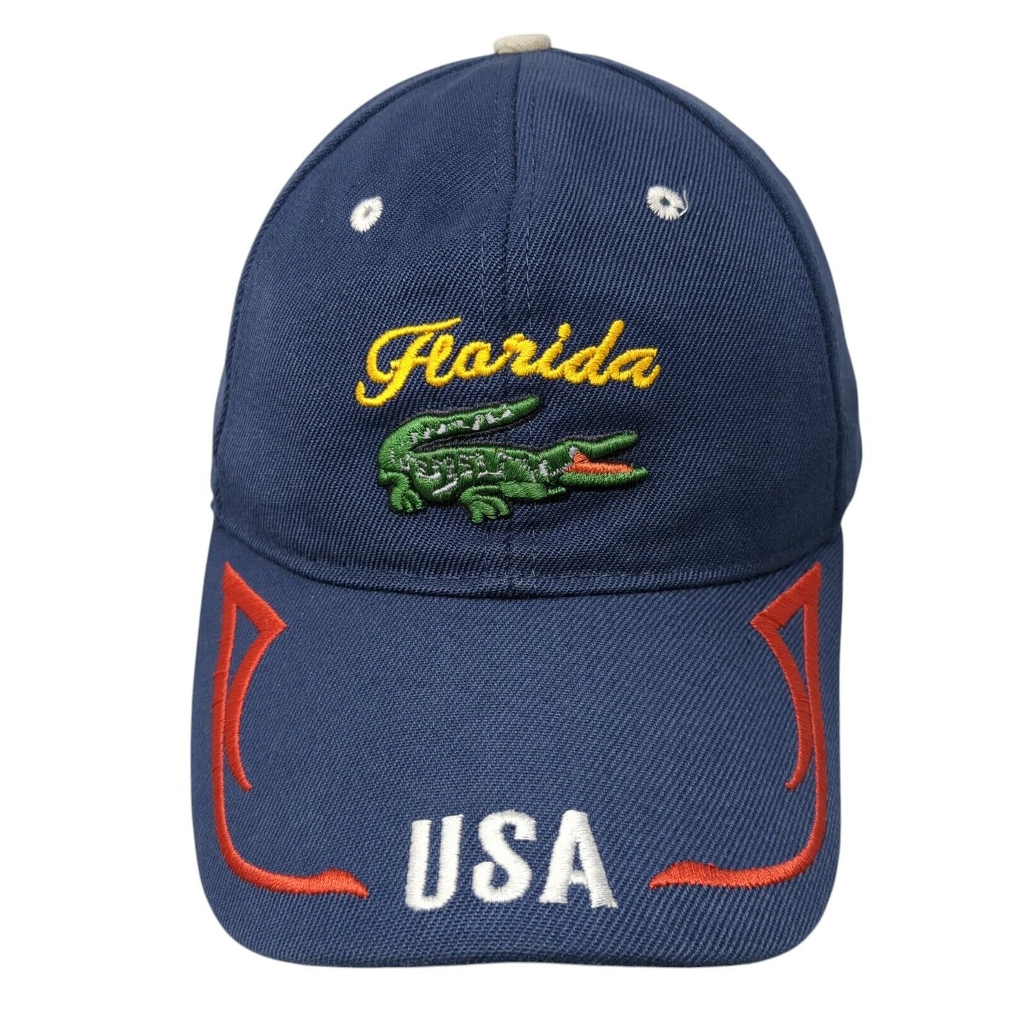 Florida USA Crocodile Strapback Hat Blue One Size Adjustable 6 Panel