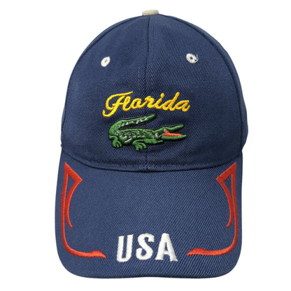 Florida USA Crocodile Strapback Hat Blue One Size Adjustable 6 Panel