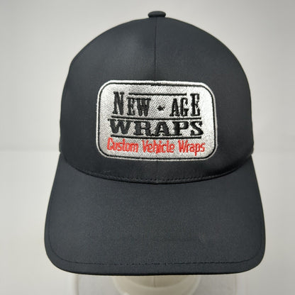 New Age Wraps Custom Vehicle Fitted Hat Black S/M Embroidered Flexfit Delta