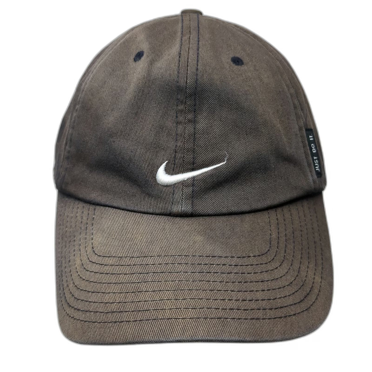 Nike Baseball Cap Black One Size Swoosh Just Do It Slideback Faded Cotton Hat