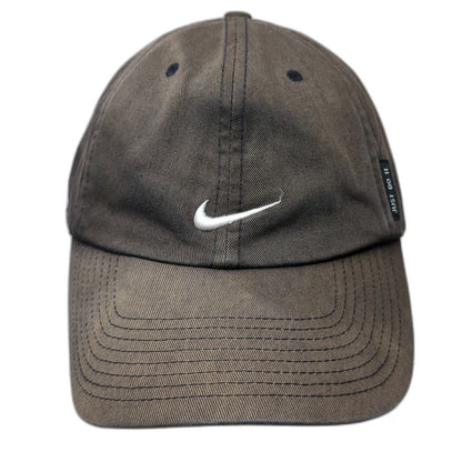 Nike Baseball Cap Black One Size Swoosh Just Do It Slideback Faded Cotton Hat