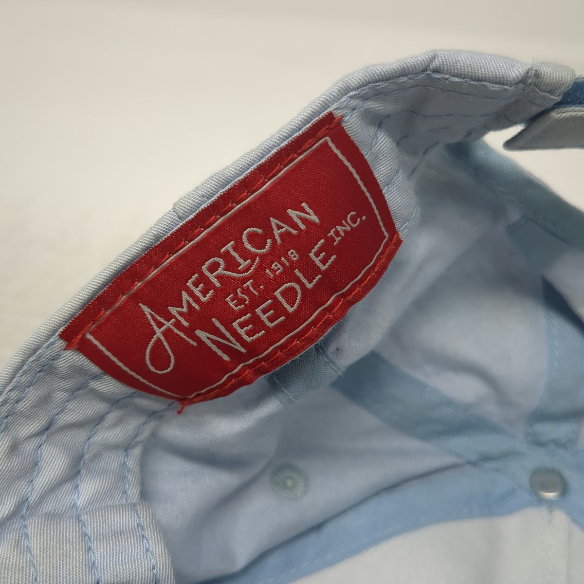 American Needle 5 Panel Blue One Size Hat USA Map Patch Rope Strapback Cotton