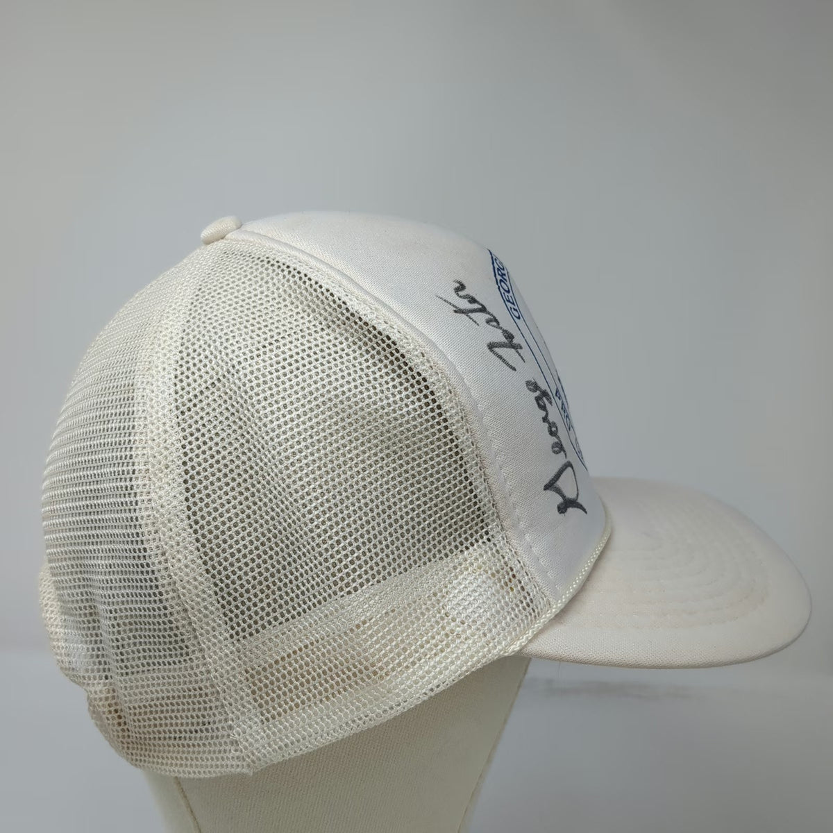 Cap Traffic Trucker Hat White One Size George Foster Signed Mesh Back Snapback
