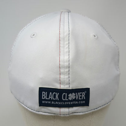 Black Clover Baseball Cap White XL Fitted Memory Fit Live Lucky Valley Rowdies