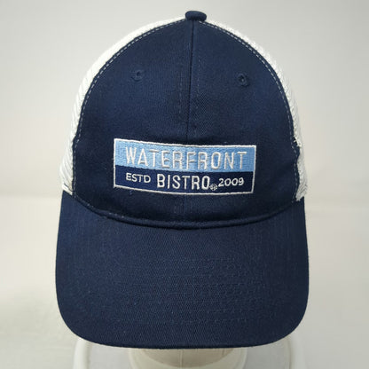 Port & Company Trucker Hat Blue One Size Waterfront Bistro Patch Mesh Snapback