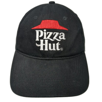 Pizza Hut Baseball Cap Black One Size Strapback Cotton Embroidered 6 Panel Hat