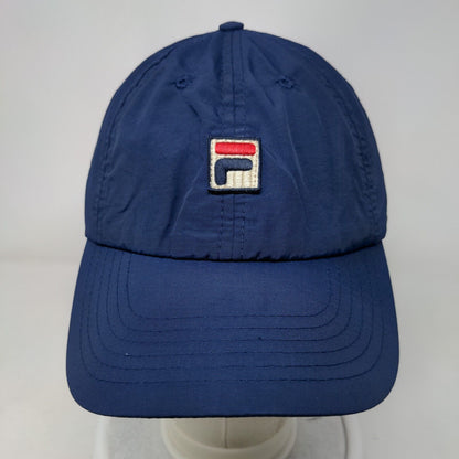 FILA Snapback Hat Blue One Size Adjustable Solid 6 Panel Vent Holes
