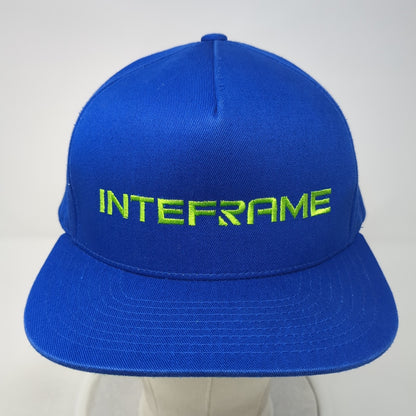Interframe Snapback Hat Blue One Size Adjustable Embroidered Yupoong