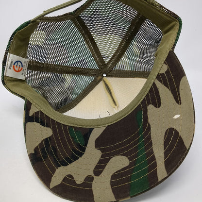 Speedway Trucker Hat Green One Size Mesh Back Camo Embroidered Mallard Duck Sun