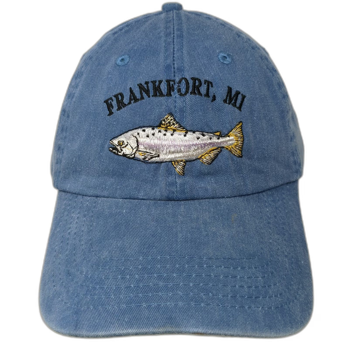 O'Keefe's Reef Baseball Cap Blue One Size Frankfort MI Fish Salmon Strapback Hat