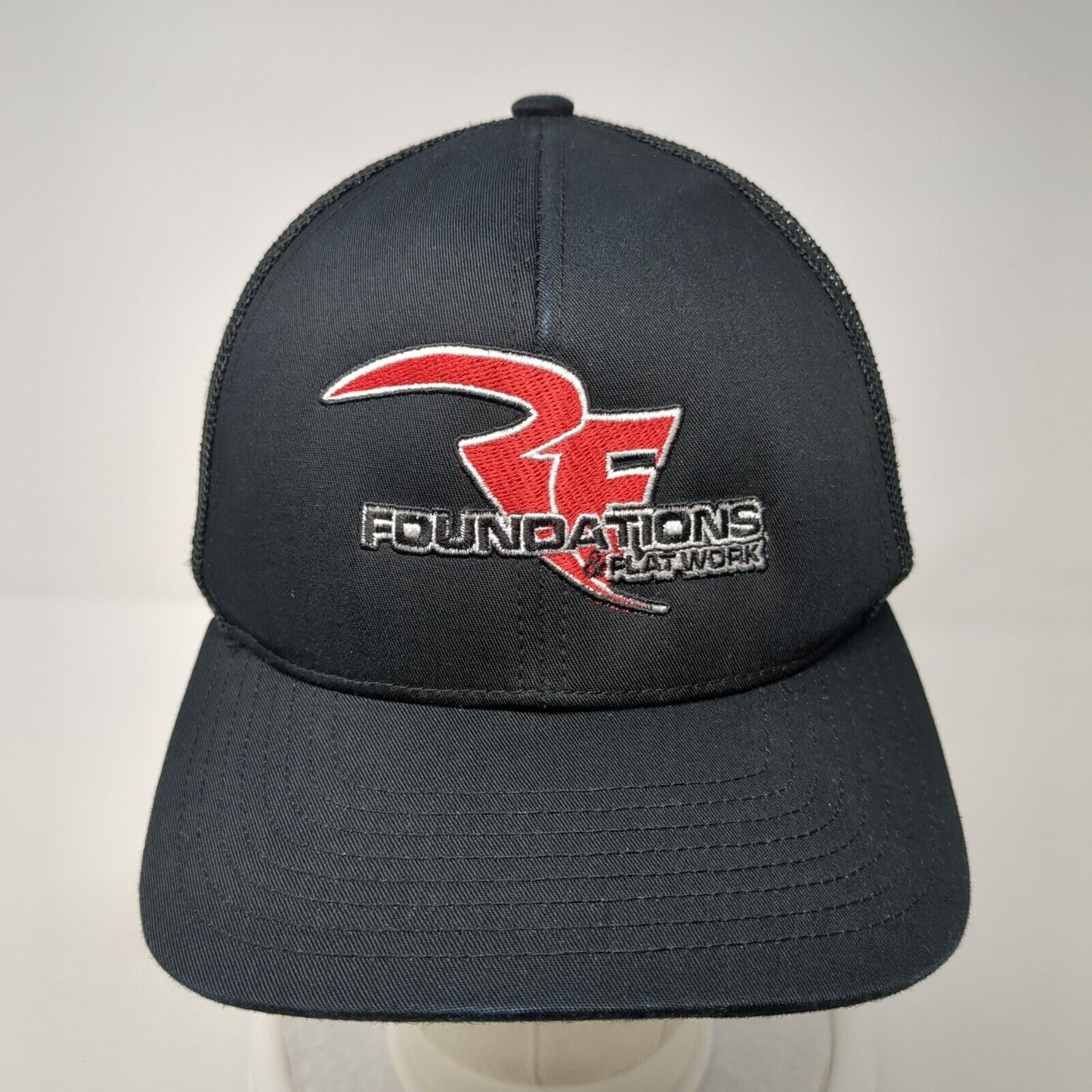 Foundations & Flat Work Snapback Trucker Hat Black OS Mesh Back Pacific Headwear