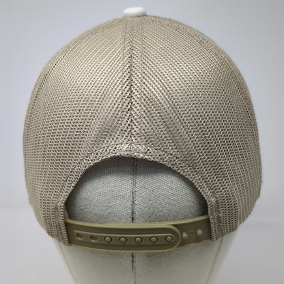 Bass Pro Shops Trucker Hat Beige White One Size Mesh Back Snapback Fish Logo