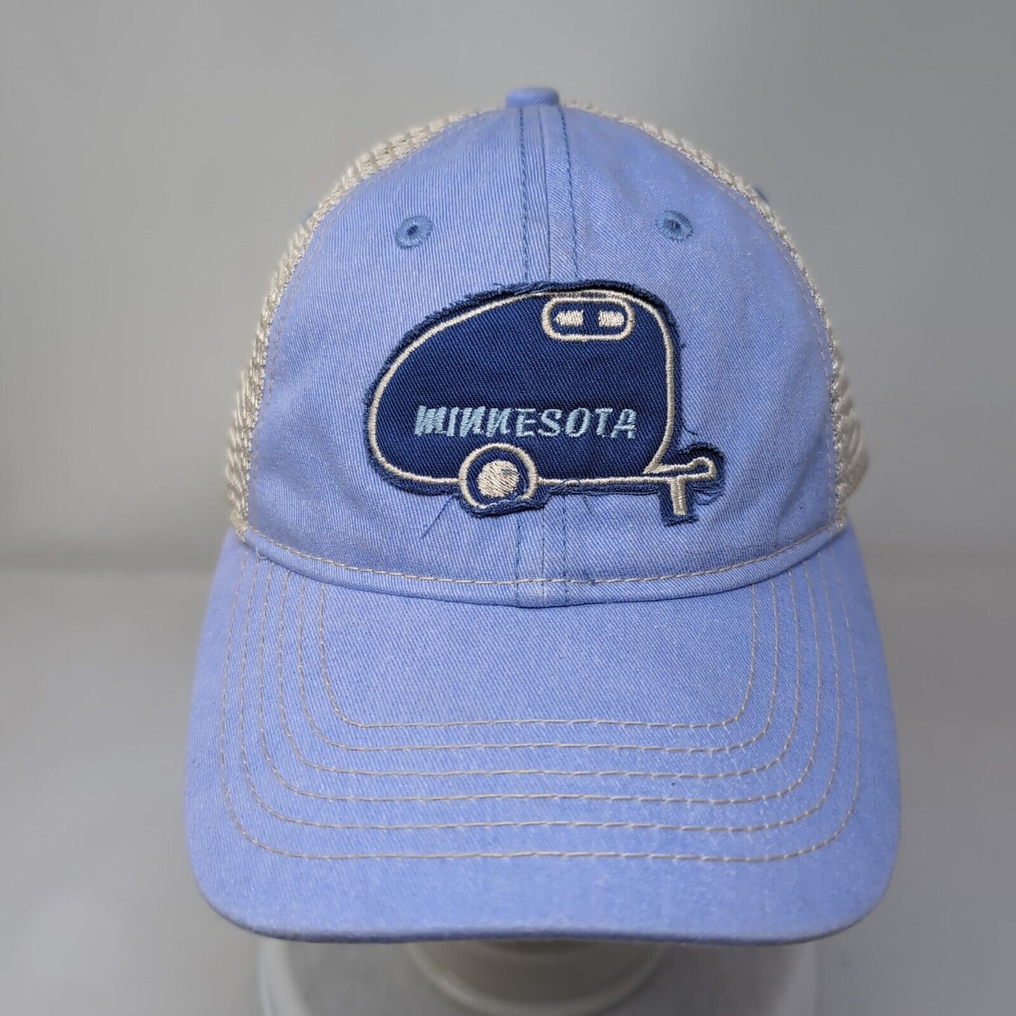 Minnesota Snapback Trucker Hat Blue One Size Adjustable Mesh Back Blue 84