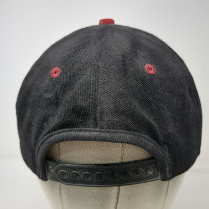 Black Red Snapback One Size Peace Dove Embroidered Hat Two Tone Suede Brim Bird