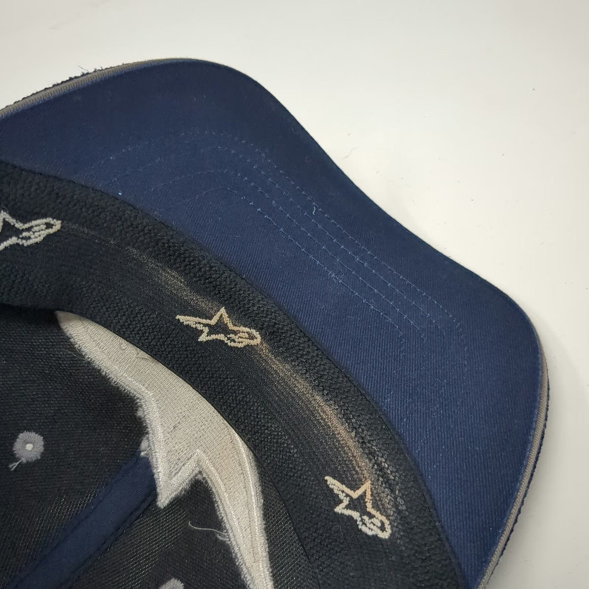 Alpinestars Baseball Cap Blue M Embroidered Logo Flex Fit A-Flex Piping Hat