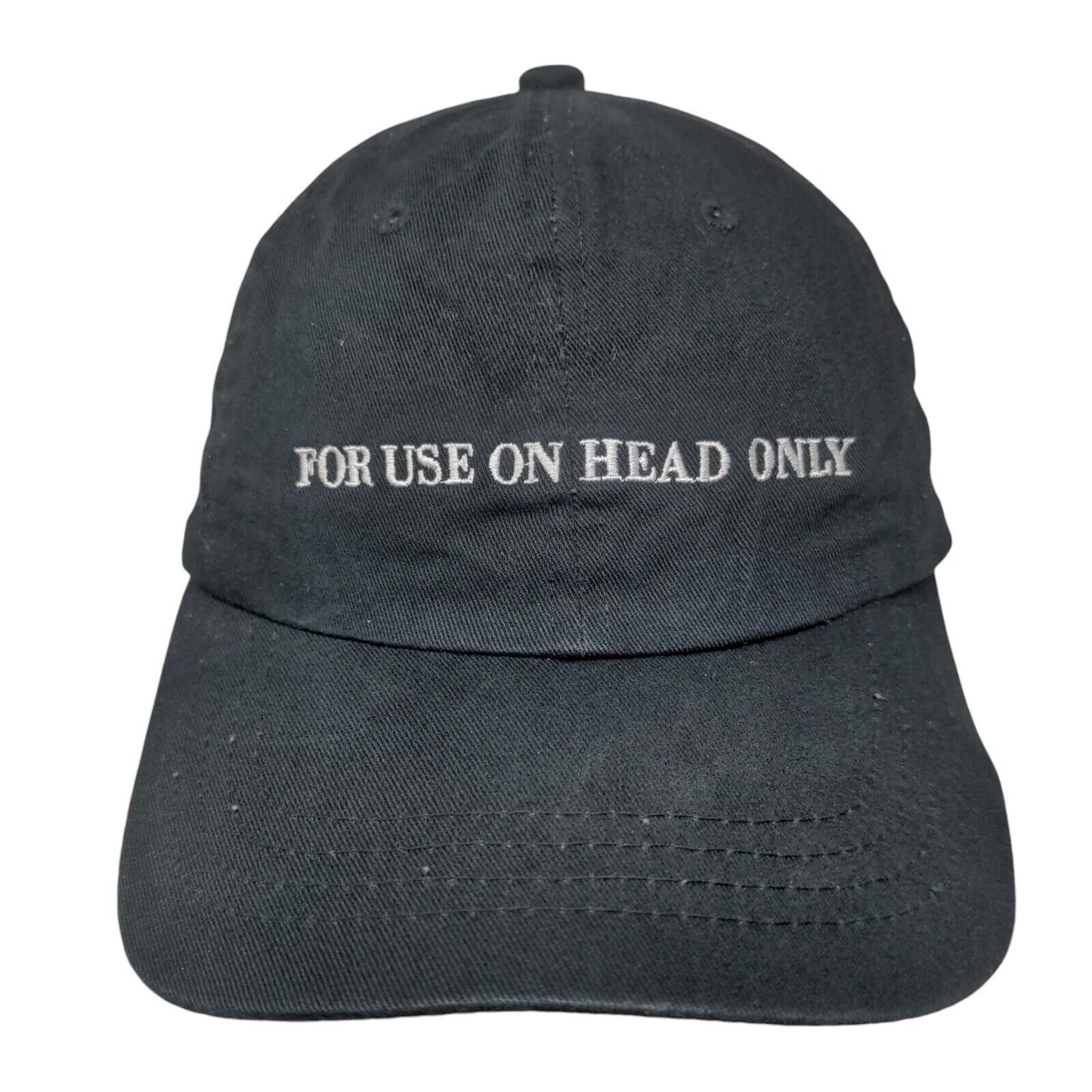 For Use On Head Only Slideback Hat Black One Size Embroidered 6 Panel