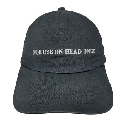 For Use On Head Only Slideback Hat Black One Size Embroidered 6 Panel