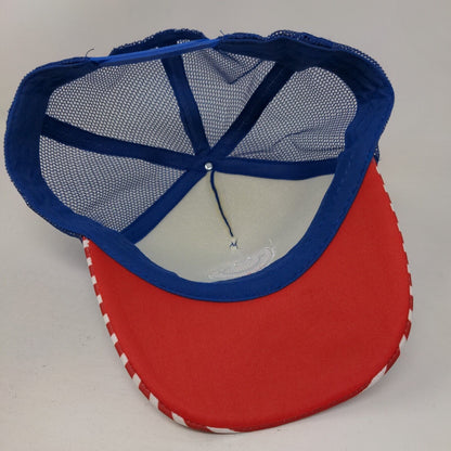 Smiley Face Snapback Trucker Hat Multicolor One Size Mesh Back Patriotic 5 Panel