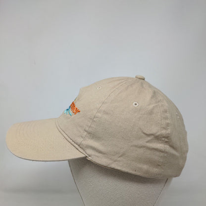 Beach To Burg SunRunner Strapback Hat Tan One Size Embroidered Big X