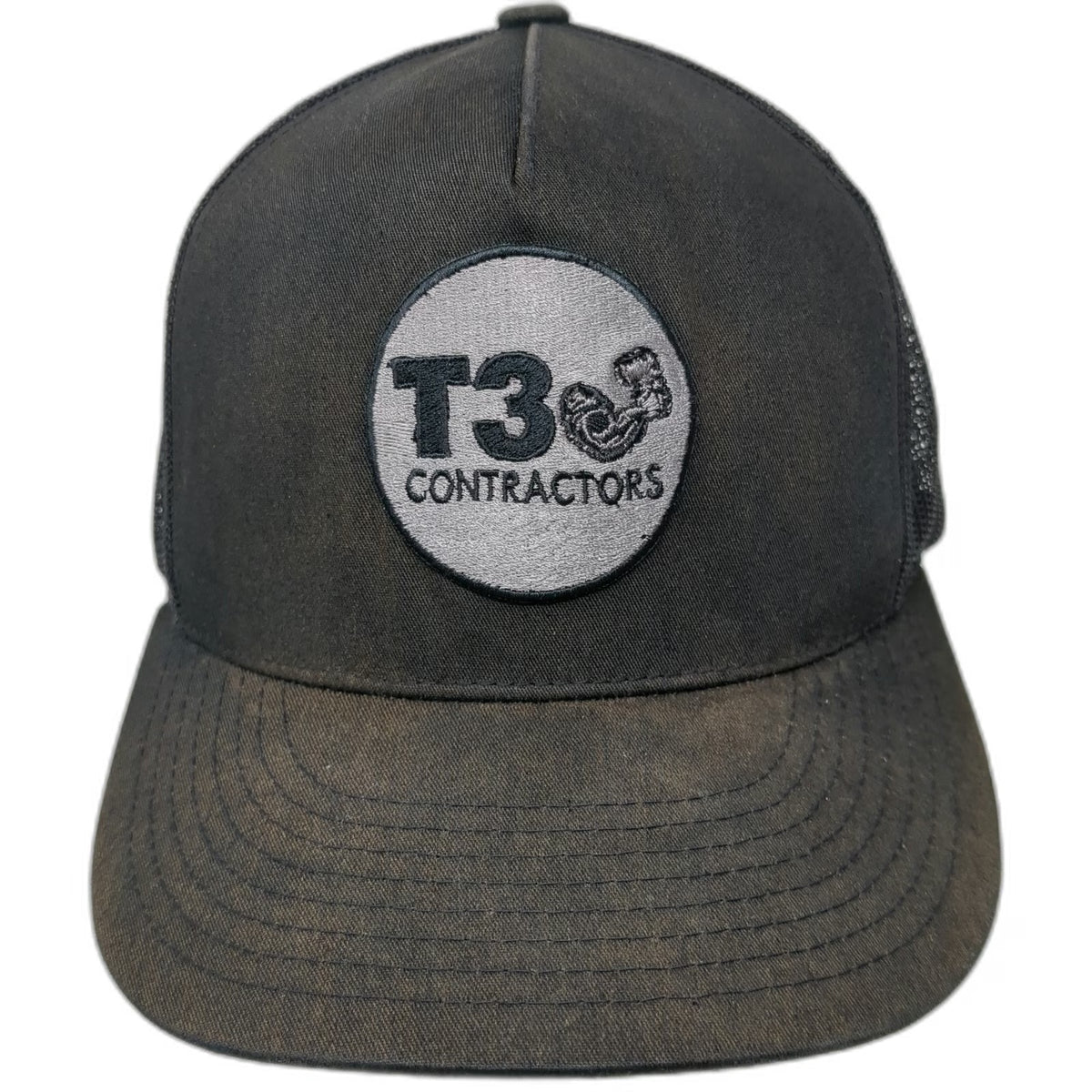 Yupoong Trucker Hat Black One Size T3 Contractors Bicep Logo Mesh Back Snapback