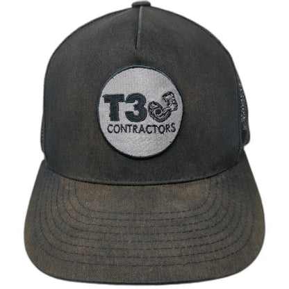 Yupoong Trucker Hat Black One Size T3 Contractors Bicep Logo Mesh Back Snapback