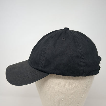 Unbranded Strapback Hat Black One Size Adjustable Outdoor 6 Panel Blank