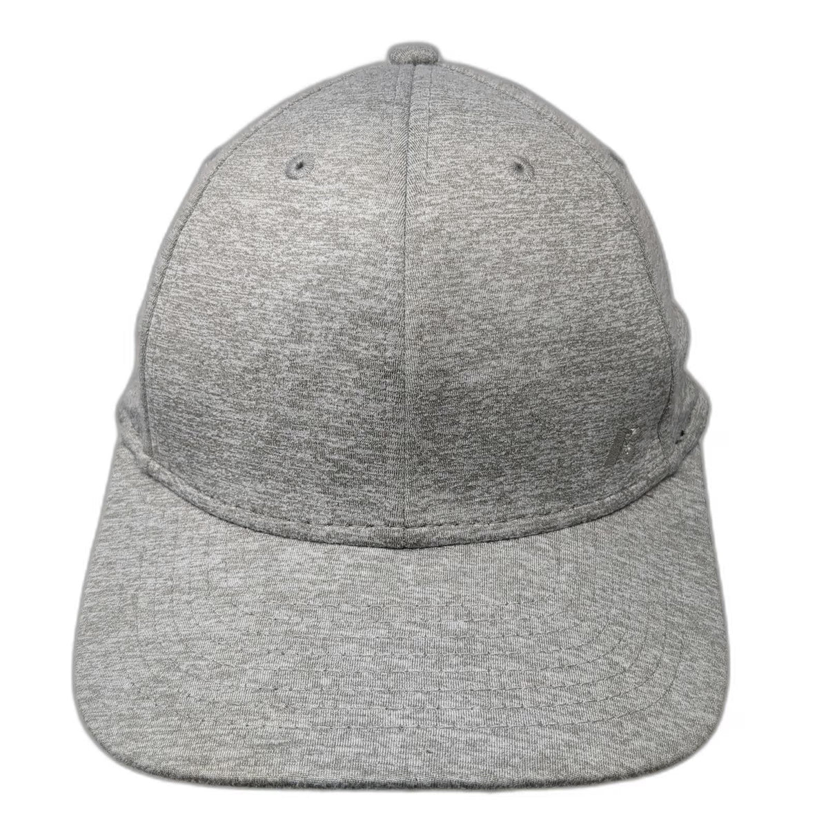Russell Baseball Cap Gray XL Fitted Stretch Heathered Curved Brim Logo Hat